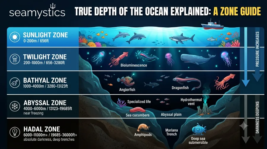 true depth of the ocean explained