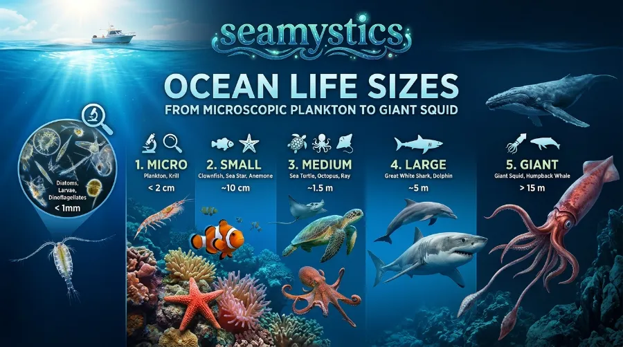 ocean life sizes