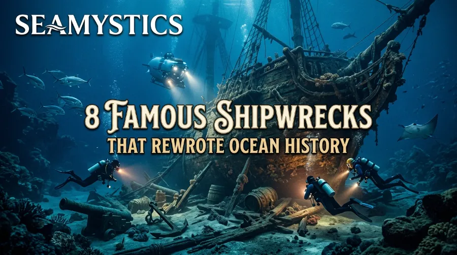 famous shipwrecks ocean history, famous shipwrecks, ocean history, underwater archaeology, marine biology, deep sea exploration, Titanic, Endurance, Mary Rose, Vasa, USS Arizona, Bismarck, Edmund Fitzgerald, historical shipwrecks, artificial reefs, ocean conservation, maritime history, marine ecosystems, underwater discoveries, Sea Mystics