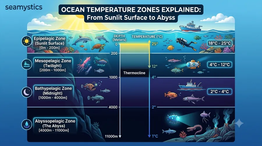 how ocean depth affects temperature